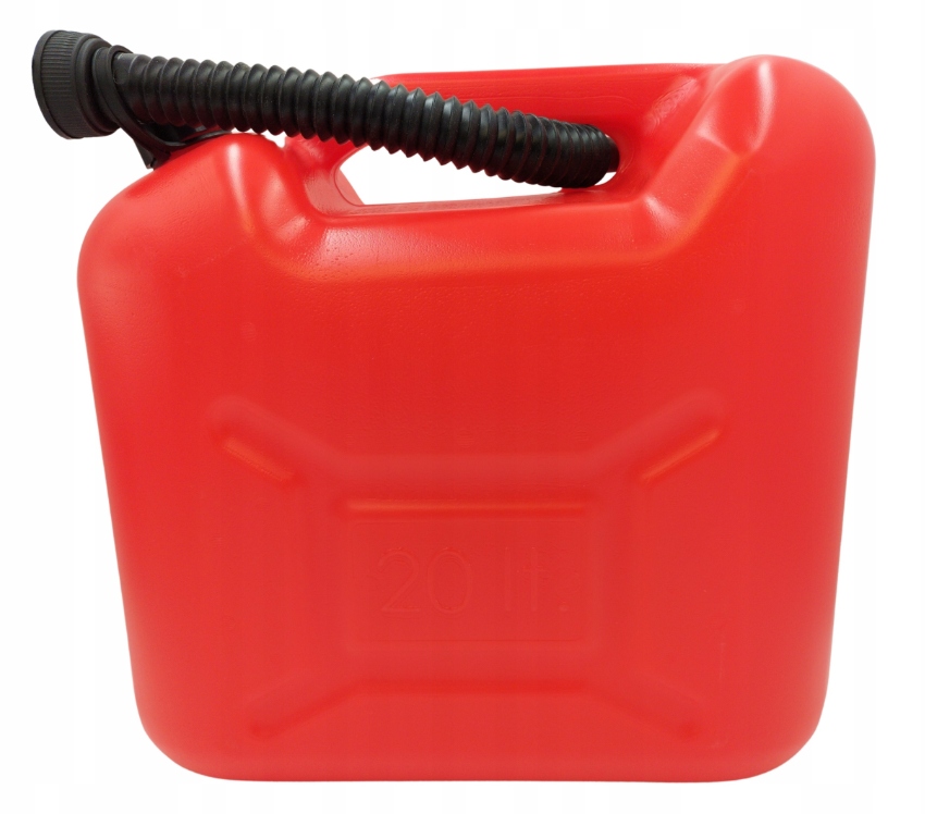 Kanister na paliwo z HDPE 20l czerwony z lejkiem