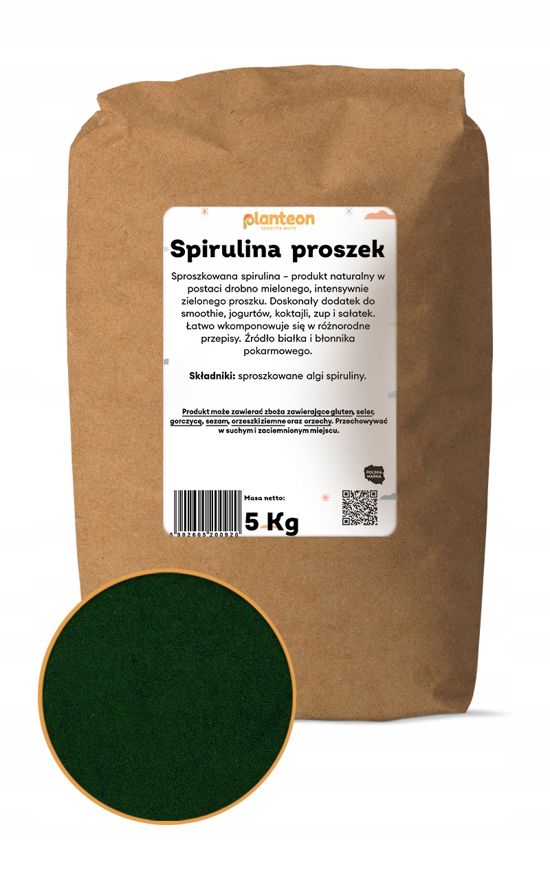 Spirulina prášek 5 kg Algi barva zelená spirulina mletá detox