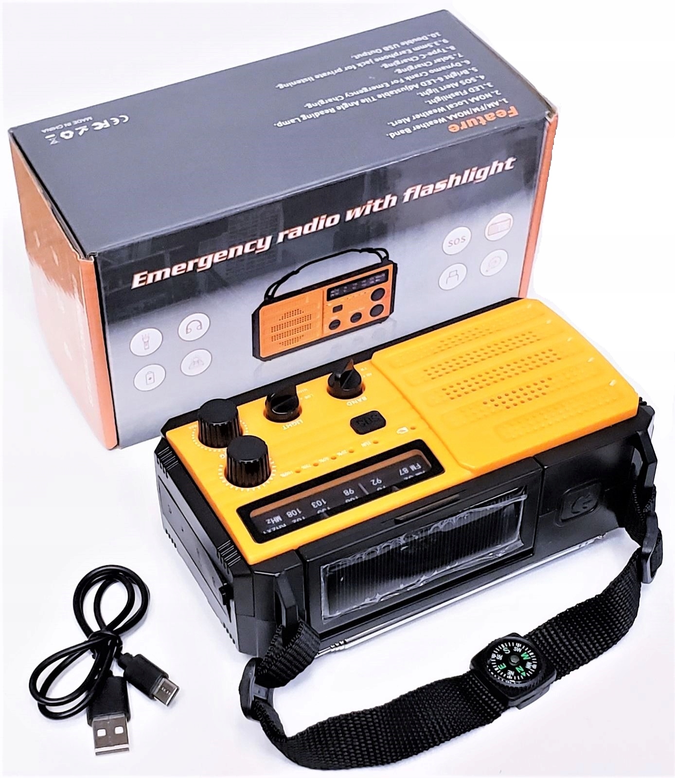 RADIO ALARMOWE NA DYNAMO SOLARNE 8000mAh