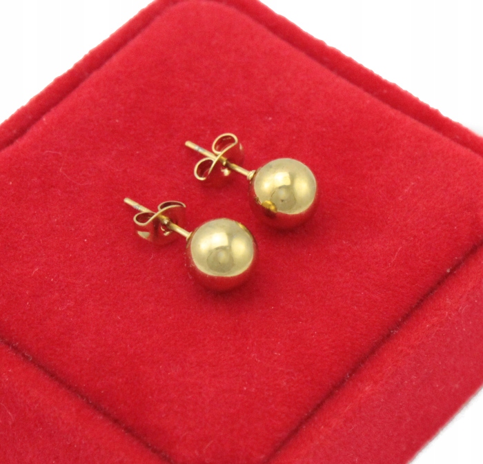 

Kolczyki Złote Kulki 8 mm Stal Chirurgiczna