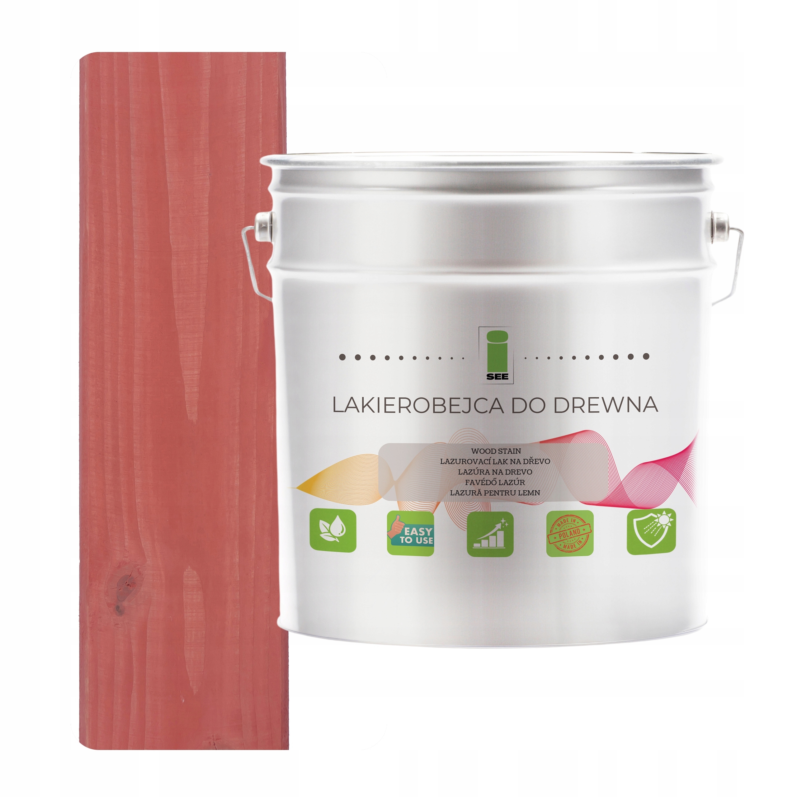 Lak na dřevo korálový, hydrofobní, bez zápachu, satén 3v1 5L H6029