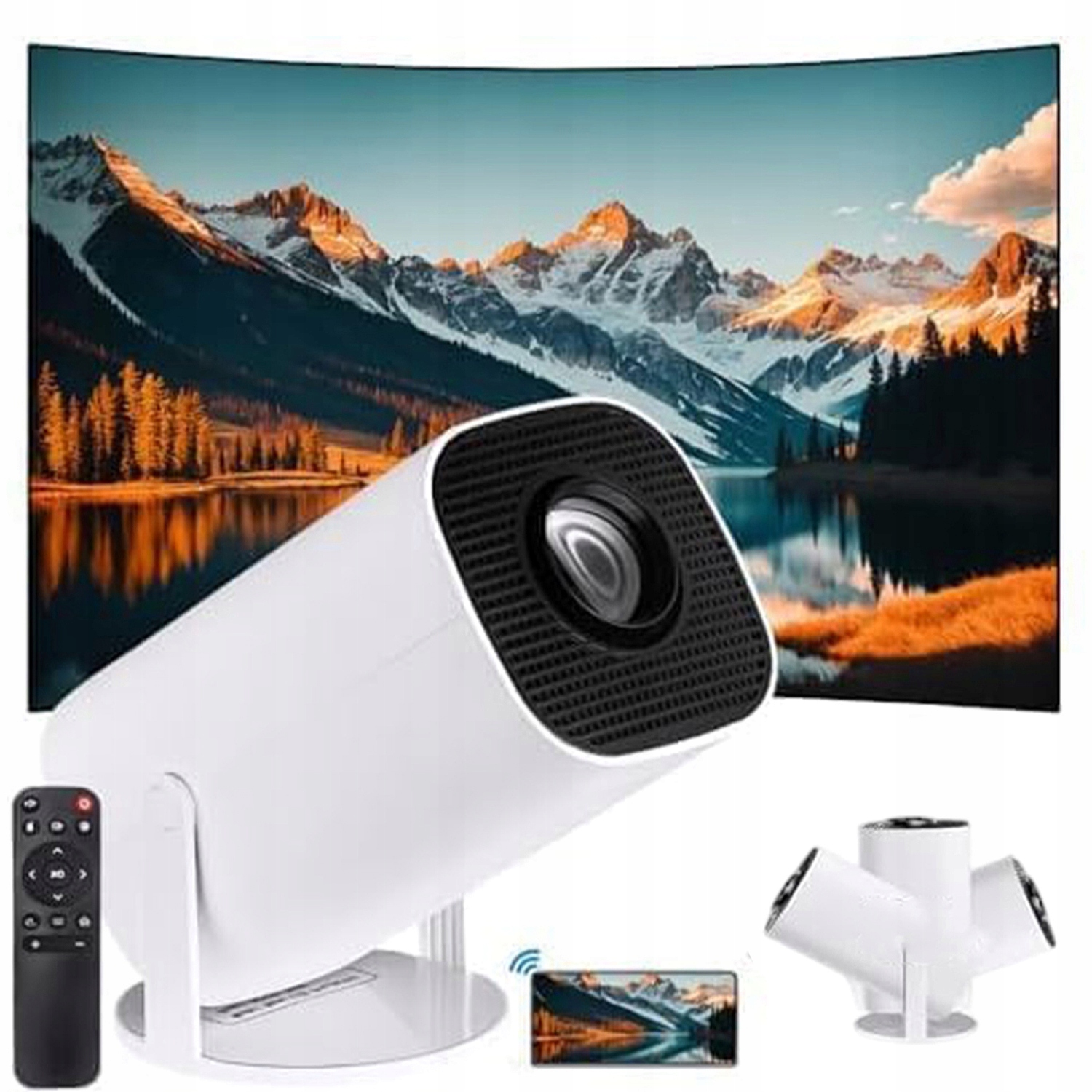 Projektor LCD E100 Android 1080P 5G Wifi Mini Otočný Reproduktor