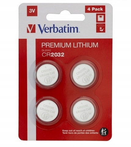 

Bateria Baterie CR2032 Verbatim 4 Sztuki