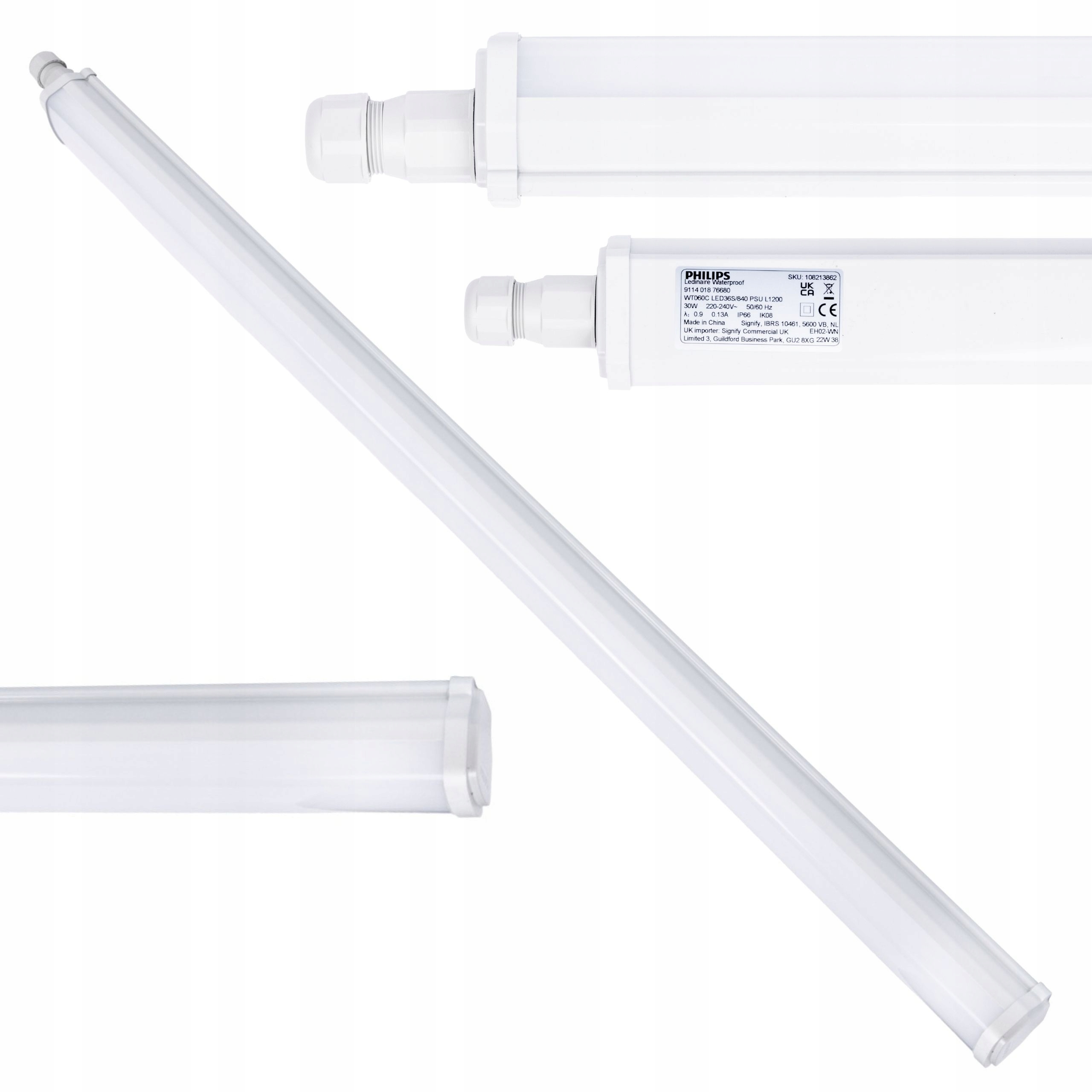 Lampa Led 120cm Oprawa hermetyczna Philips IP66 30W 4000K do Garażu 3600lm