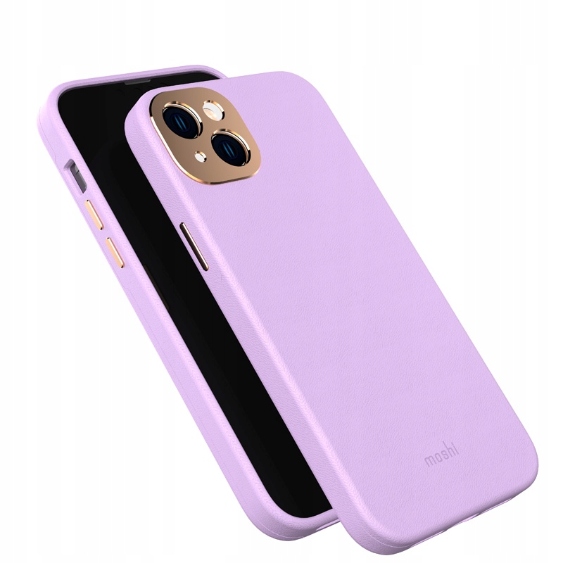Moshi Napa Slim MagSafe – Kožené pouzdro pro iPhone 14 Plus (Lavender Purple)