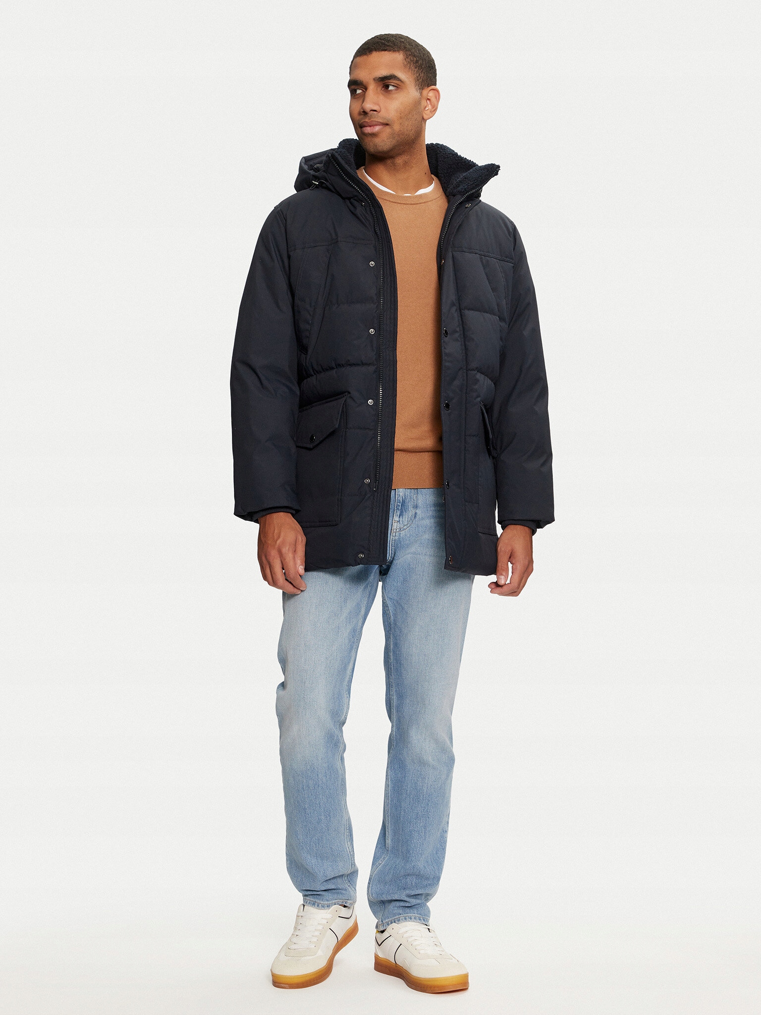 Tommy Hilfiger Pánská Tmavě Modrá Péřová Bunda Parka M 7AA