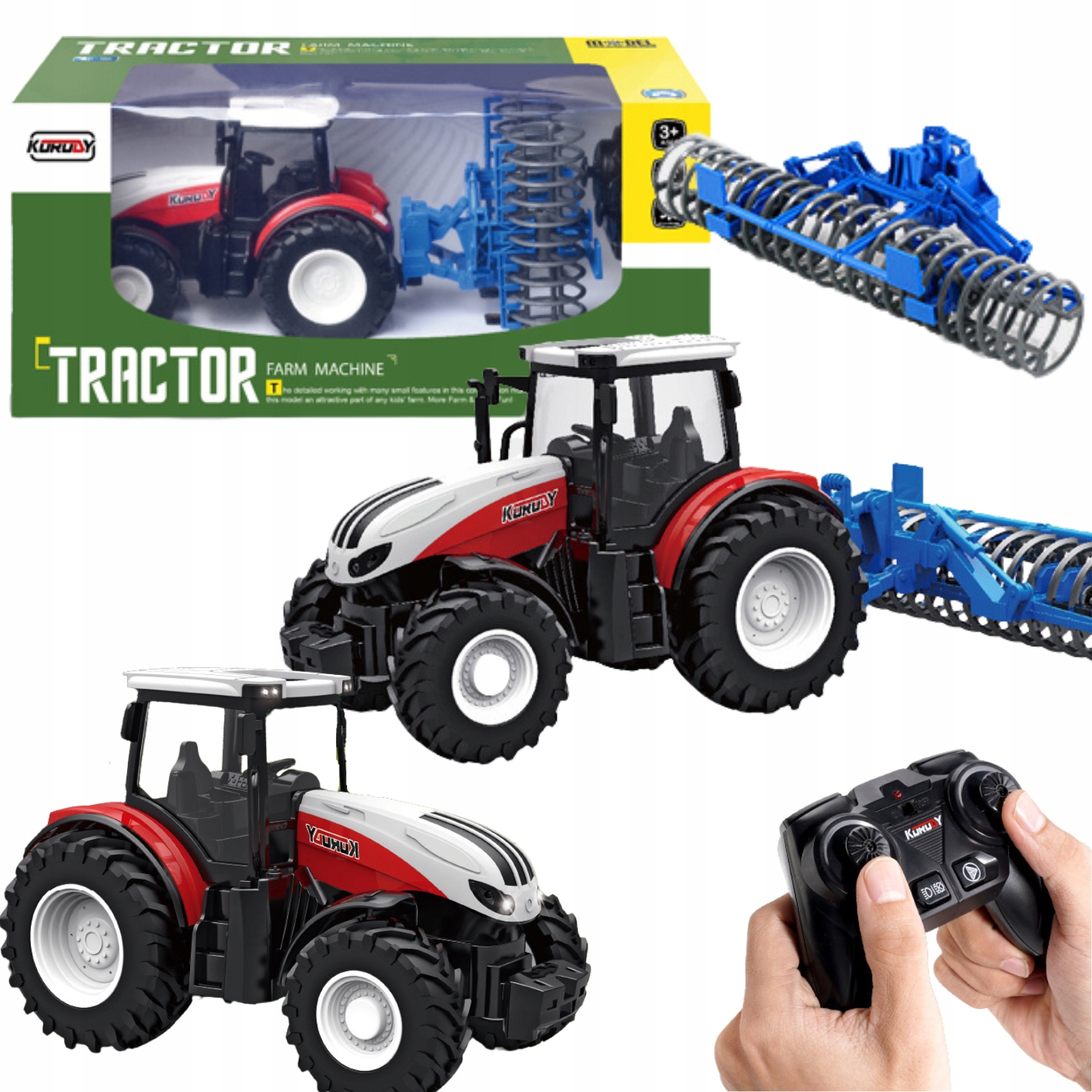 Traktor ciągnik zdalnie sterowany z wałem maszyna rolnicza dla dzieci RC Marka inna