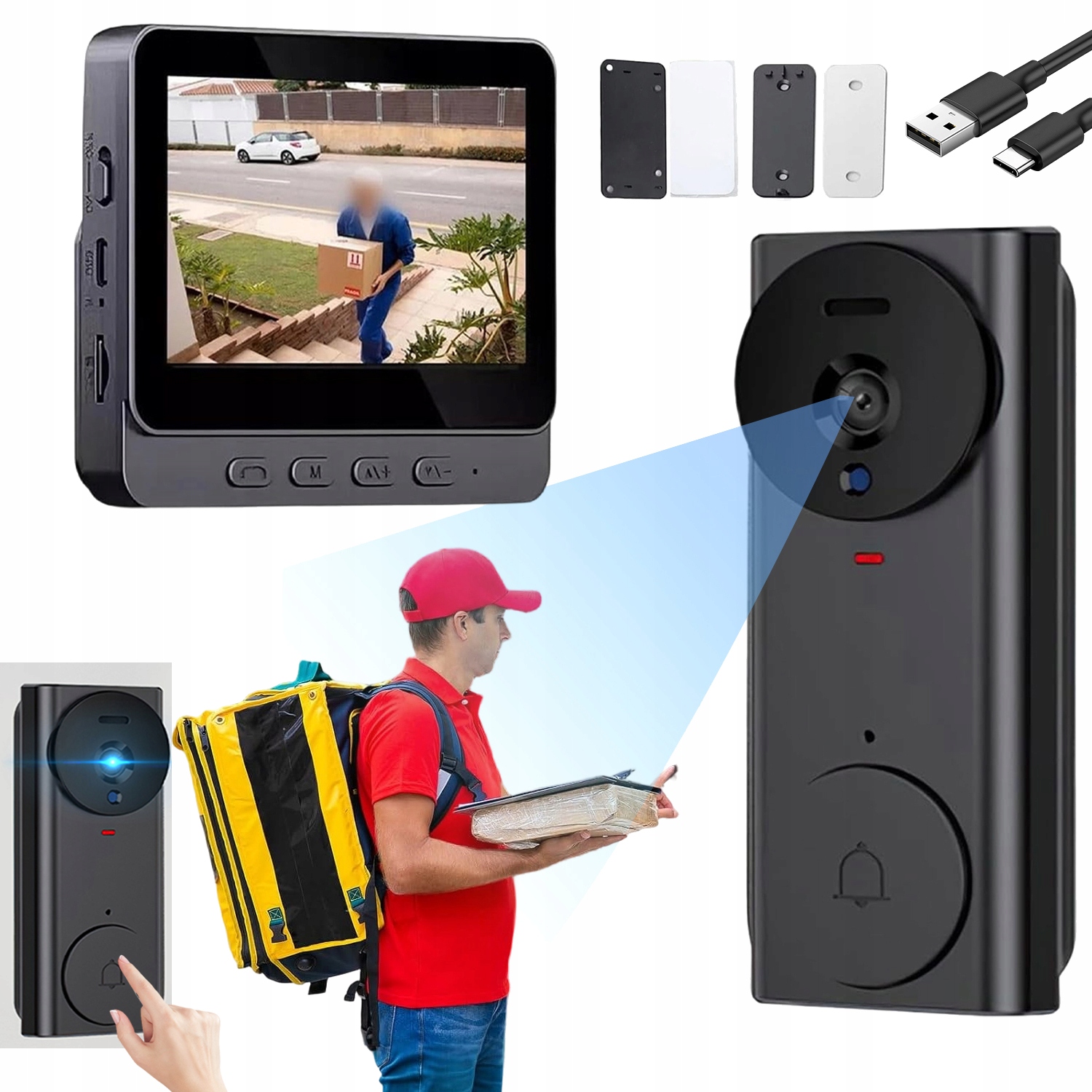 Inteligentní Videozvonek S Kamerou 120°, Bezdrátový Zvonek Na Dveře