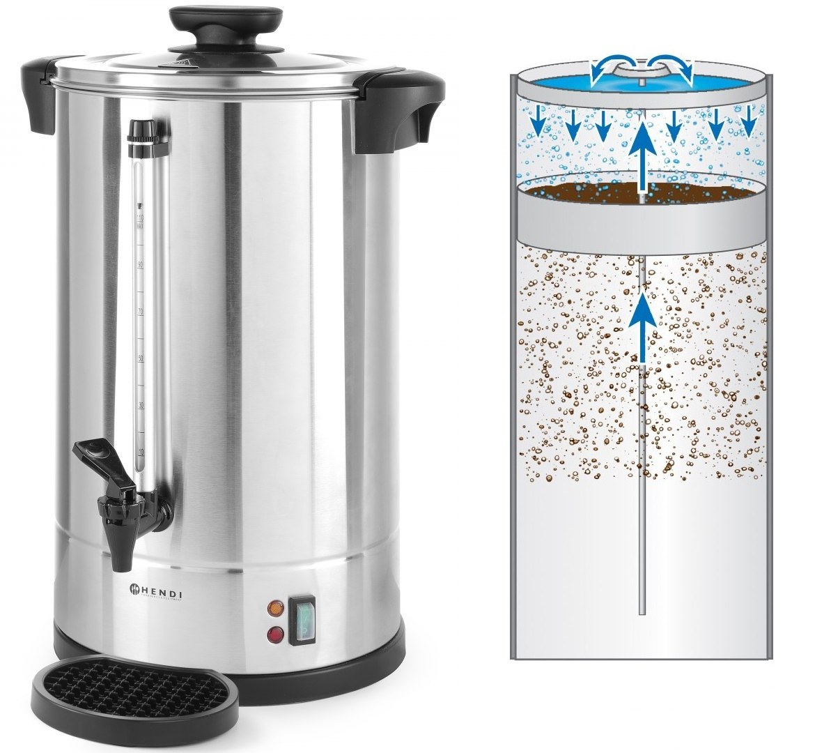 

Zaparzacz do kawy 16L podwójne ściany Hendi 211366