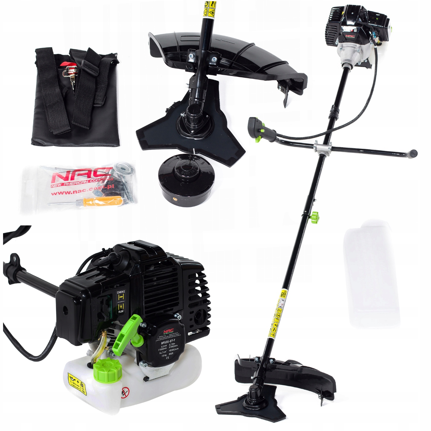 Kosa Spalinowa Nac BP520 Podkaszarka 2W1 2,2KW 51,7CC Głowica Tarcza Szelki