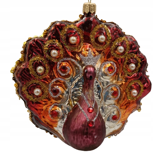 

Bombki Choinkowe Szklane Paw 12x12,5cm