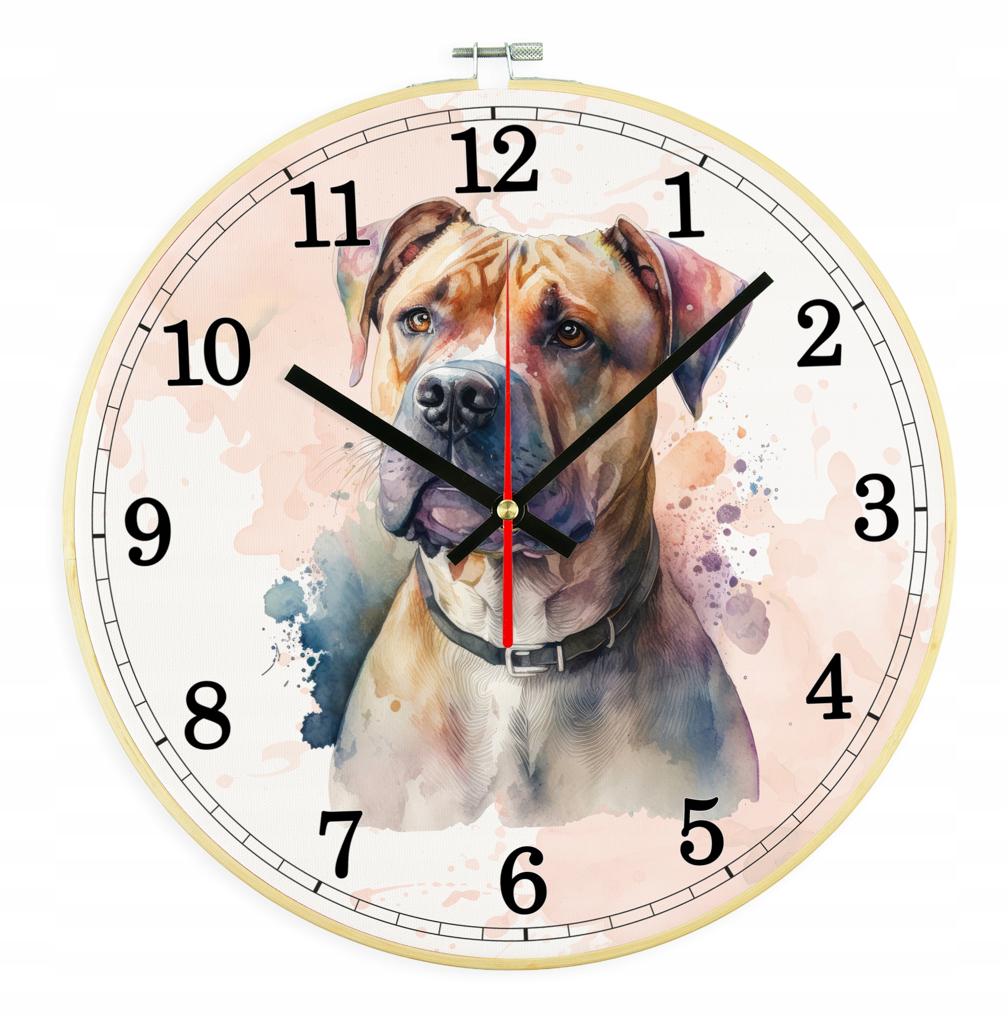 Pies 3 Zegar ścienny na płótnie JAK OBRAZ 2w1 Bezgłośny mechanizm