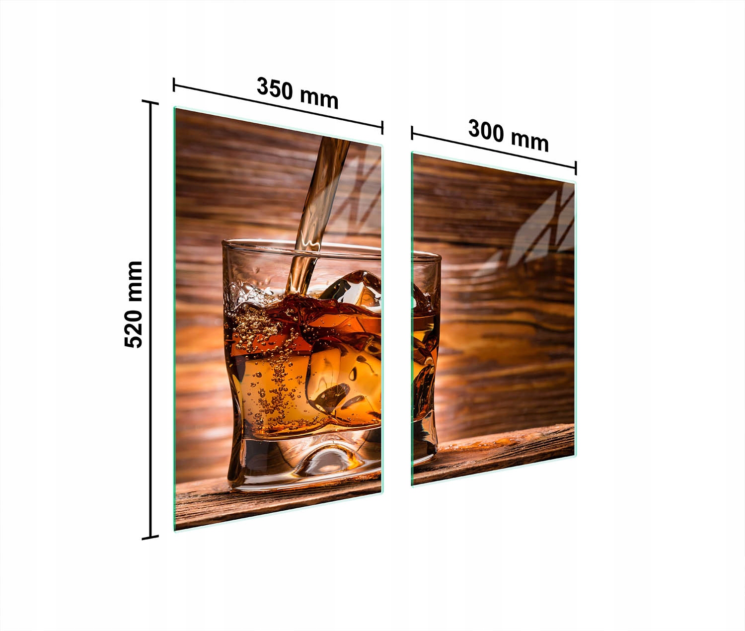 Skleněná Ochranná Deska Do Kuchyně 65x52 Whisky