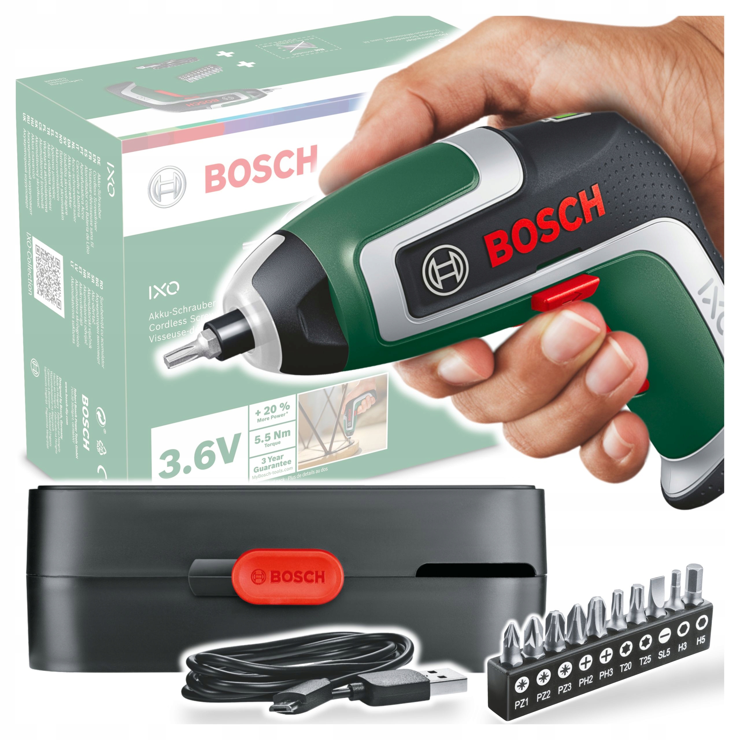 Bosch Diy Ixo 7 Wkrętarka 3,6V 10 końcówek (Basic) 06039E0020