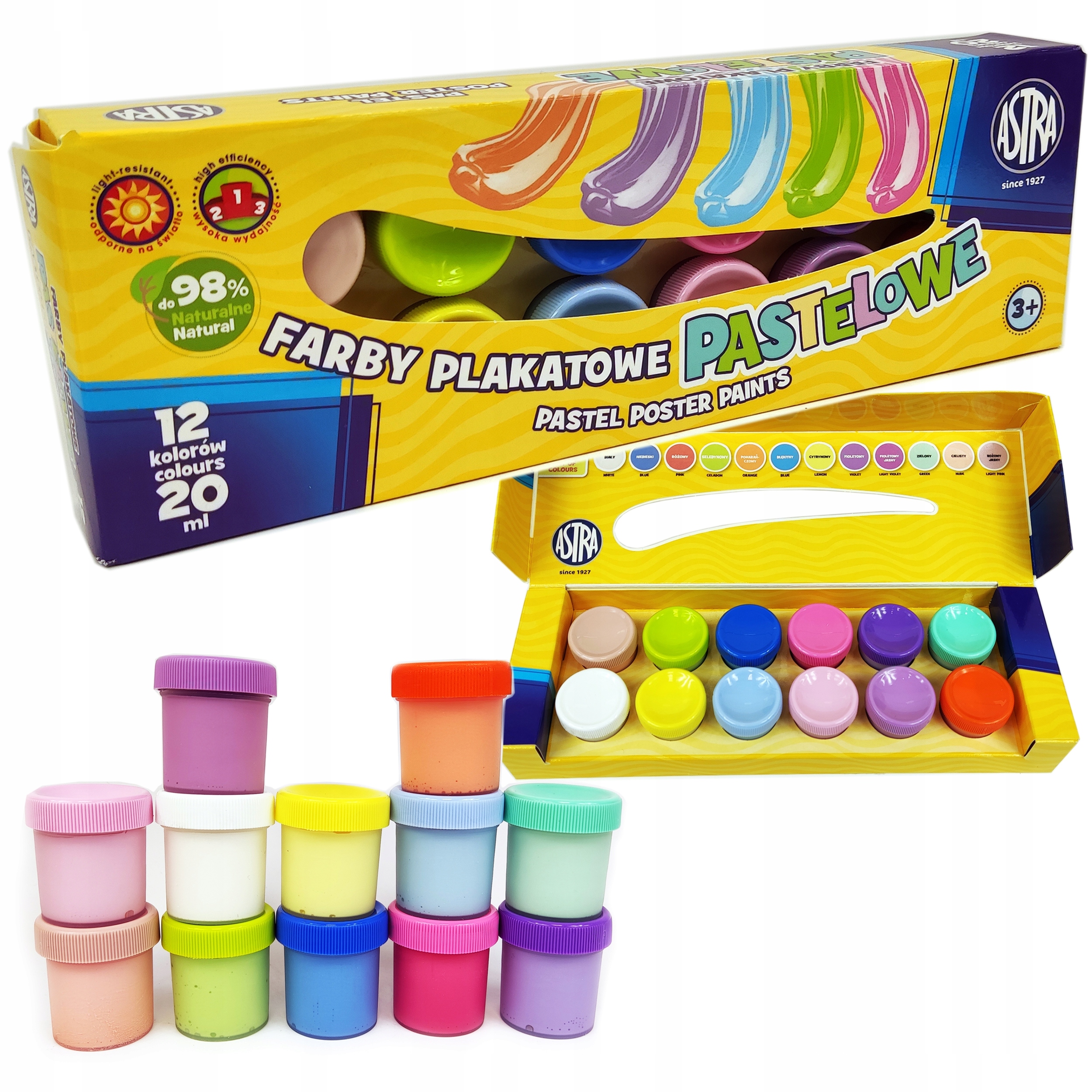 

Farby Plakatowe Szkolne Pastelowe 12kol 20ml Astra