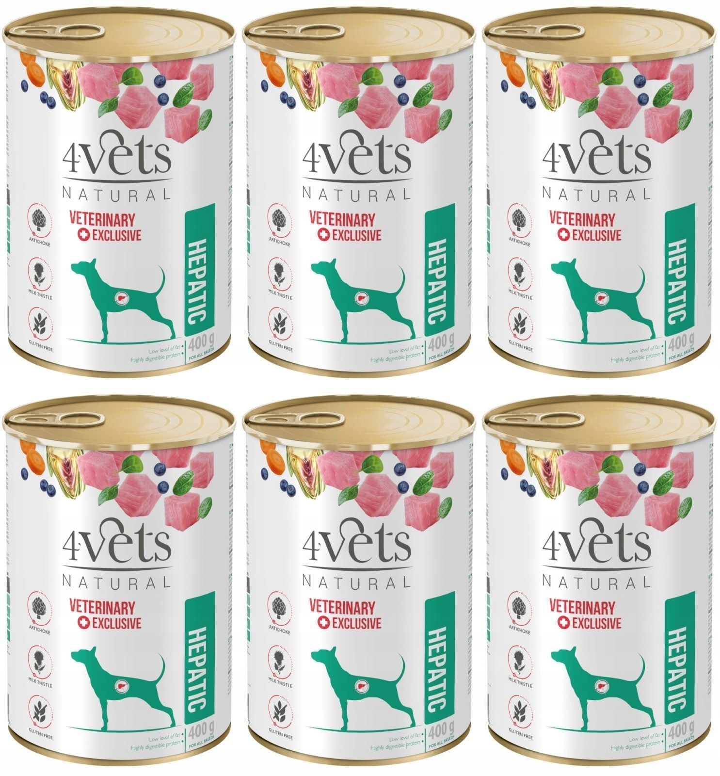 4Vets Natural Dog Hepatic 6 plechovek 400 g