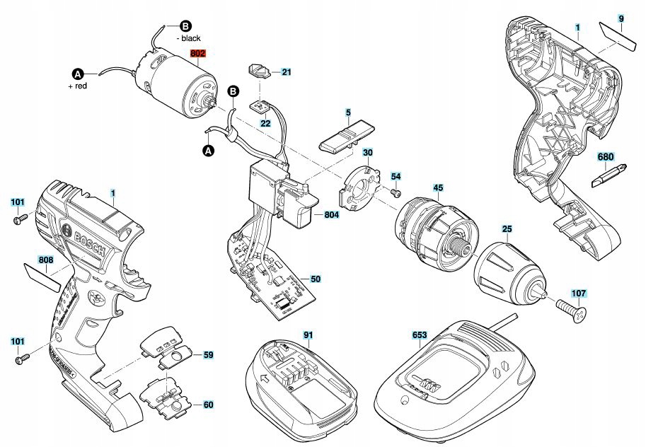 BOSCH SILNIK DO WKRĘTARKI PSR 14,4 LI Rodzaj silnik
