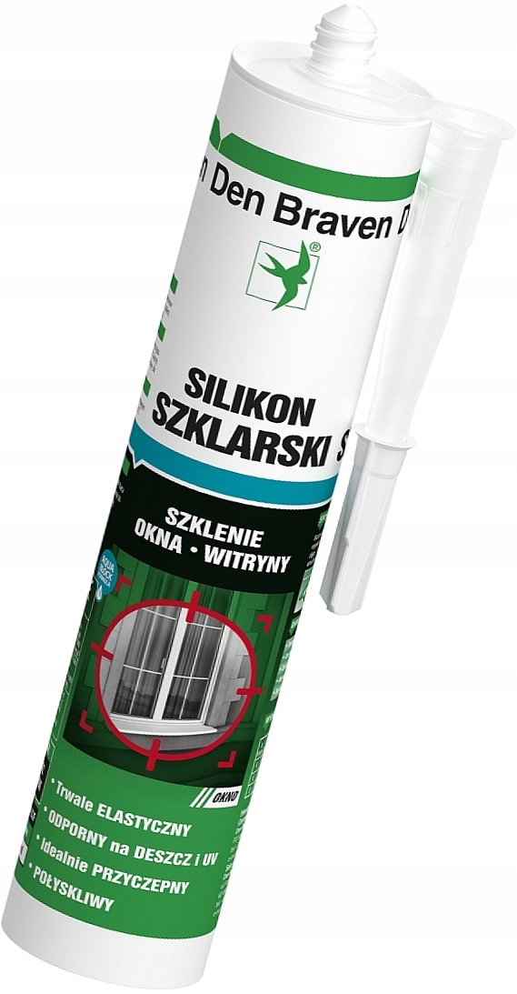 Den Braven Silikon Szklarski 300ml bezbarwny Kit Uszczelniacz Do Okien