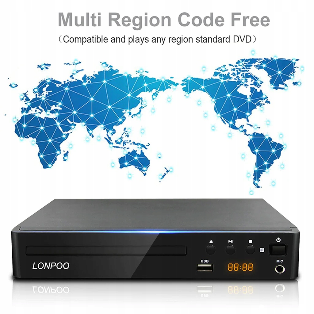 Odtwarzacz DVD TV CD MP3 USB HDMI Z PILOTEM I KABLEM HDMI Model 23