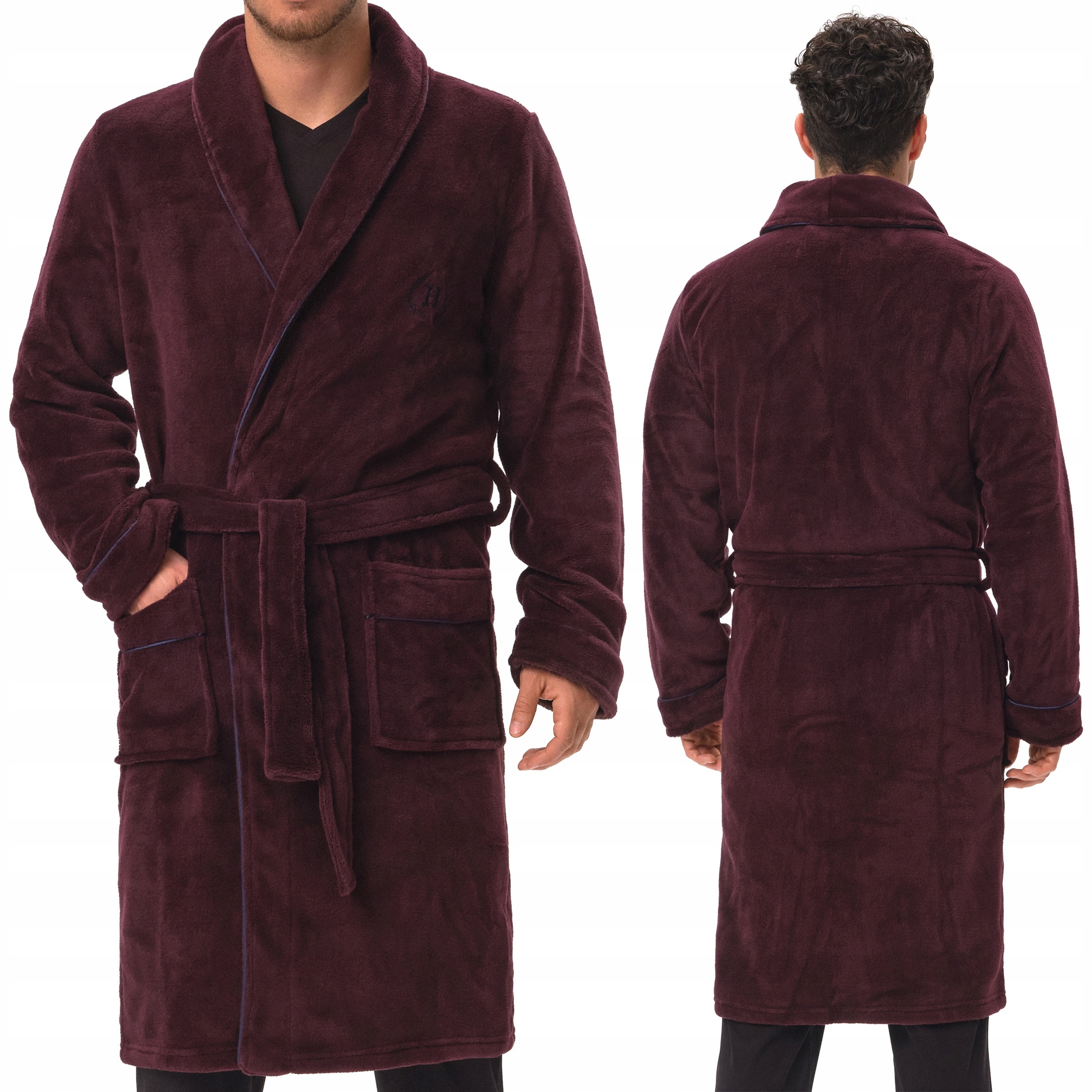 Elegantní pánský župan s Límcem a zavazováním v pase Henderson Hustle L