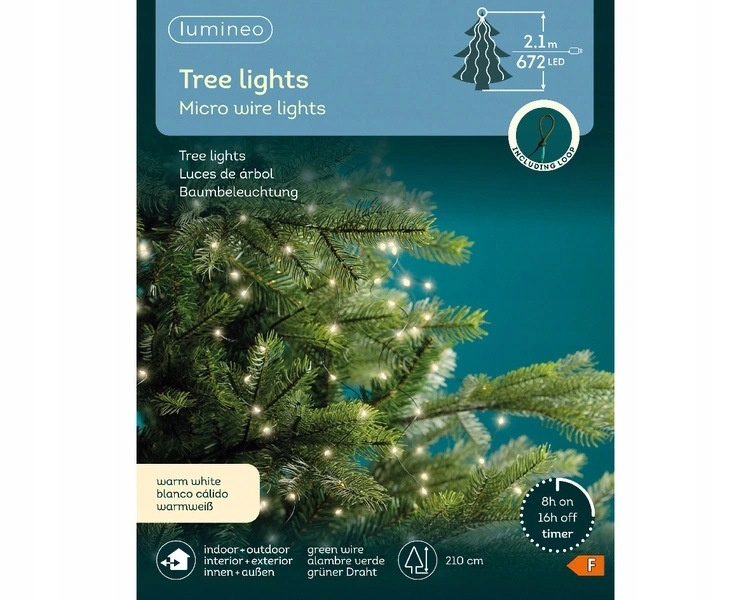 Vánoční osvětlení na stromeček Lumineo 672 Led vlasec 2,1 m Svazky teplá bílá barva