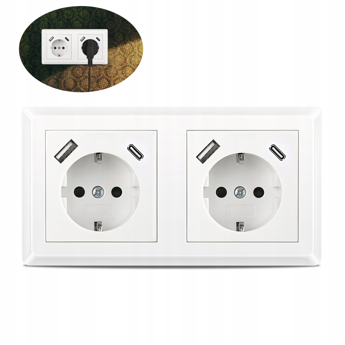 Německá 4-portová Usb zásuvka – nabíječka s portem Type-c