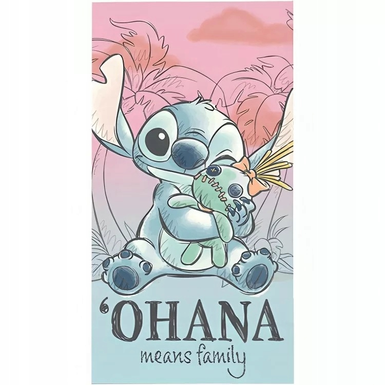 RĘCZNIK LILO I STICH 70X140 NA BASEN KĄPIELOWY PLAŻOWY BAWEŁNA STITCH RÓŻ