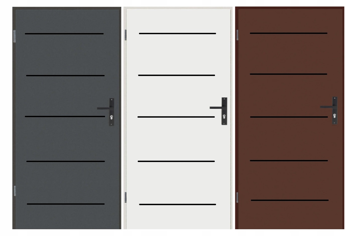 DRZWI WEJŚCIOWE TECHNICZNE OCIEPLANE METALOWE ALU 1 BLACK + OŚCIEŻNICA 70 P Kod producenta drzwi techniczne