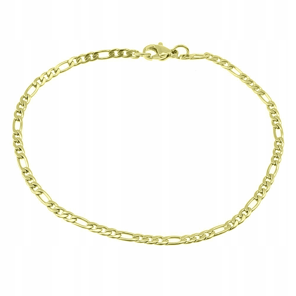 

Złota Bransoletka Figaro 3MM Stal Chirurg. 316L