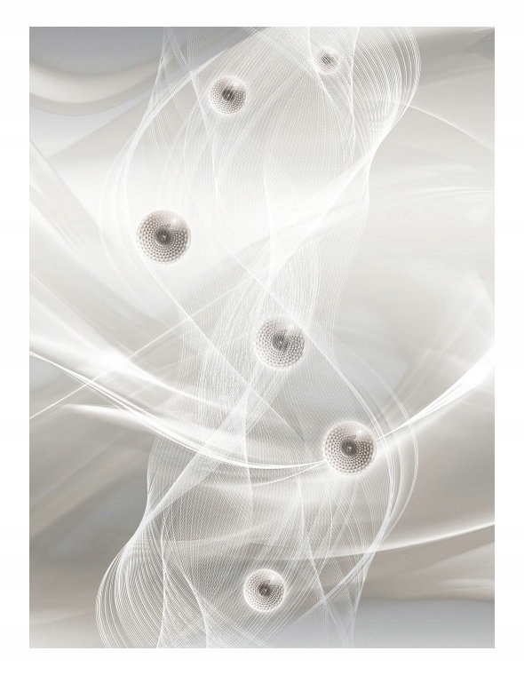 Fototapeta Strieborné sféry Metalik Abstraktné vlny 184x254 vinylová lepidlo