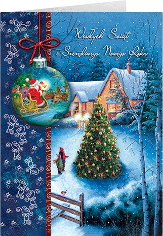 

Kartki świąteczne bez życzeń z brokatem lux BBT610