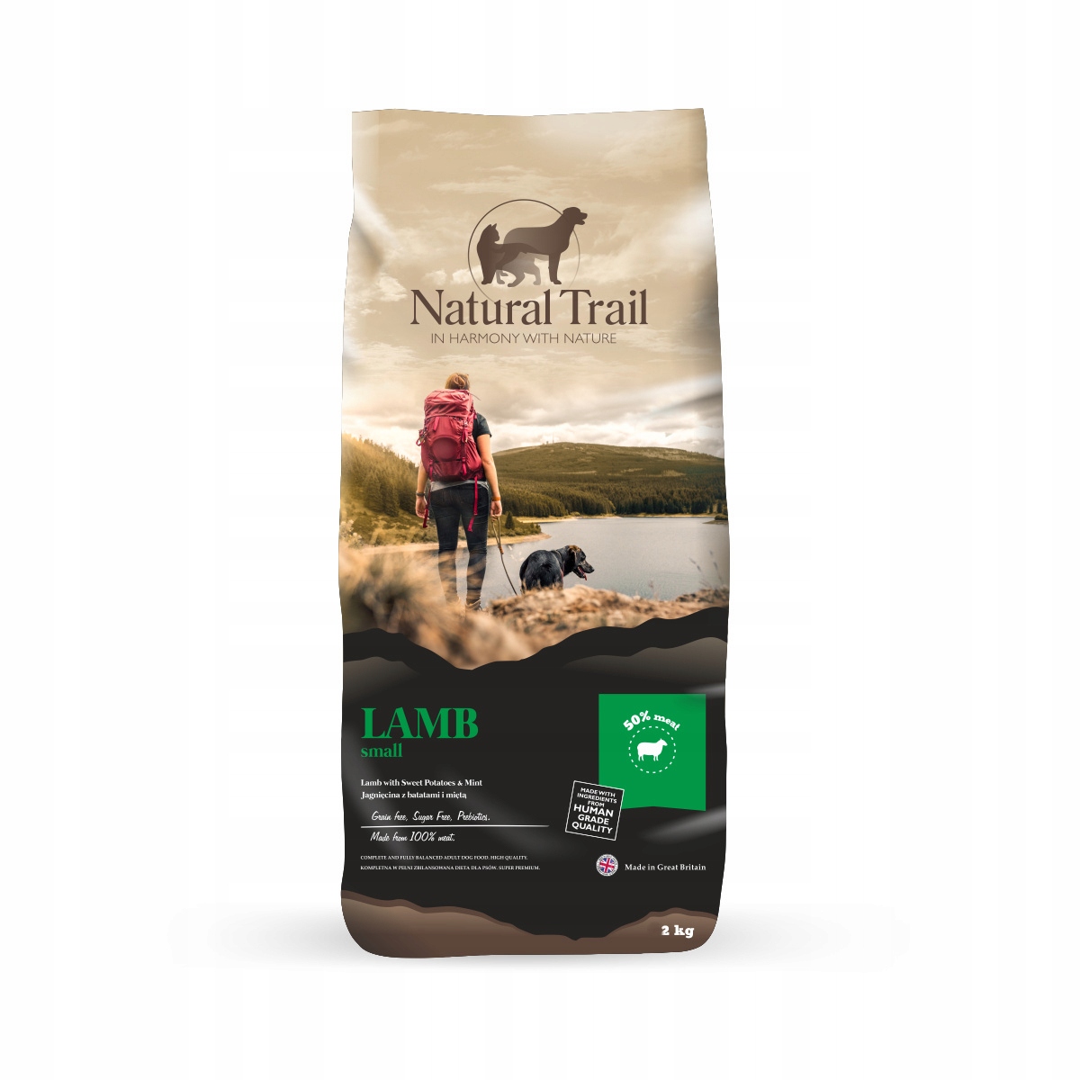 Levně Krmivo pro dospělé psy Natural Trail s jehněčím, malé plemeno, 2 kg
