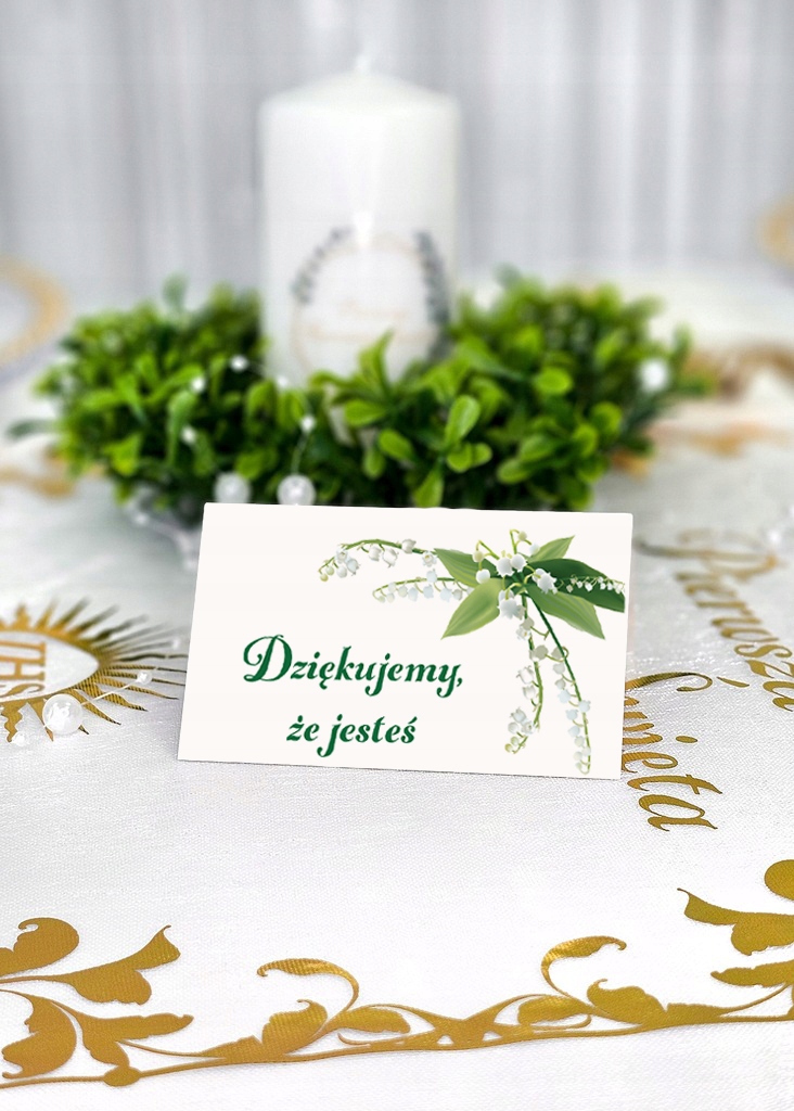 Wizytówki Winietki Konwalie Dziękujemy na Stół Ślub Wesele Komunia 10szt. Marka PartyPro