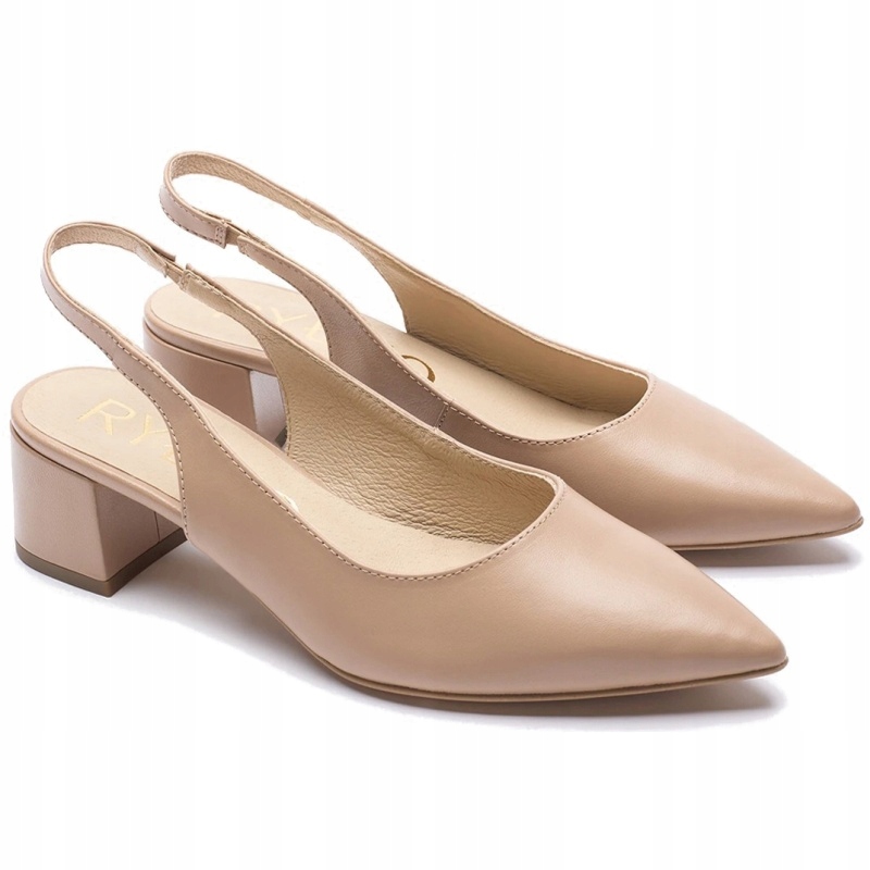 Dámské lodičky s odkrytou patou Ryłko B4EY9_T1 _1IGF Beige Kůže Vel. 36