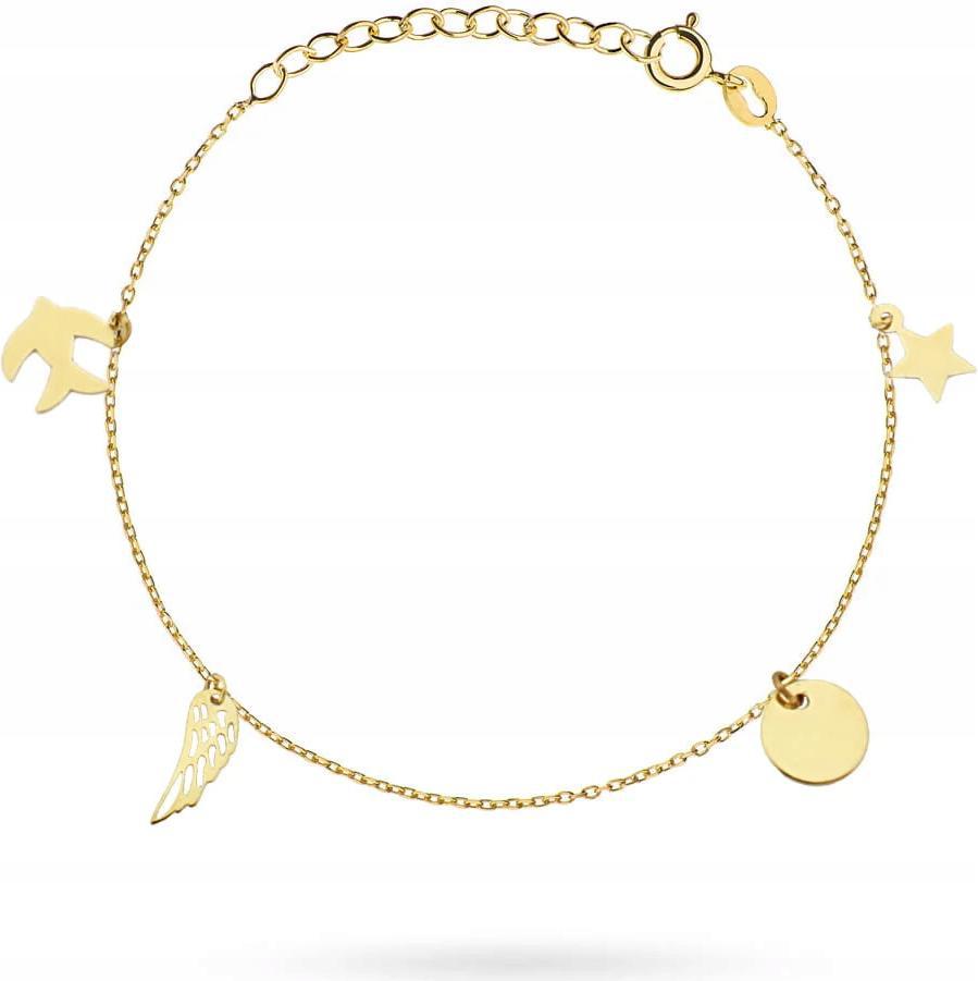 Dámský zlatý náramek s hvězdičkou 585, jemný, ideální jako dárek 14kt