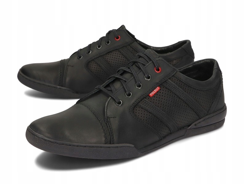 Buty Męskie Półbuty Skórzane Czarne Casual Skóra Naturalna R-3P Rozmiar 43 Rozmiar 43