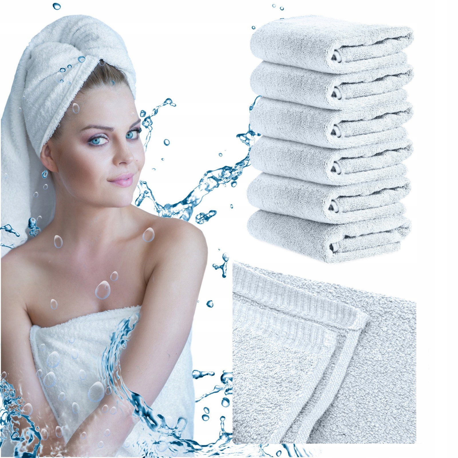 Hotelové ručníky Bílé Froté 70x140 Praktický set 6 Ks