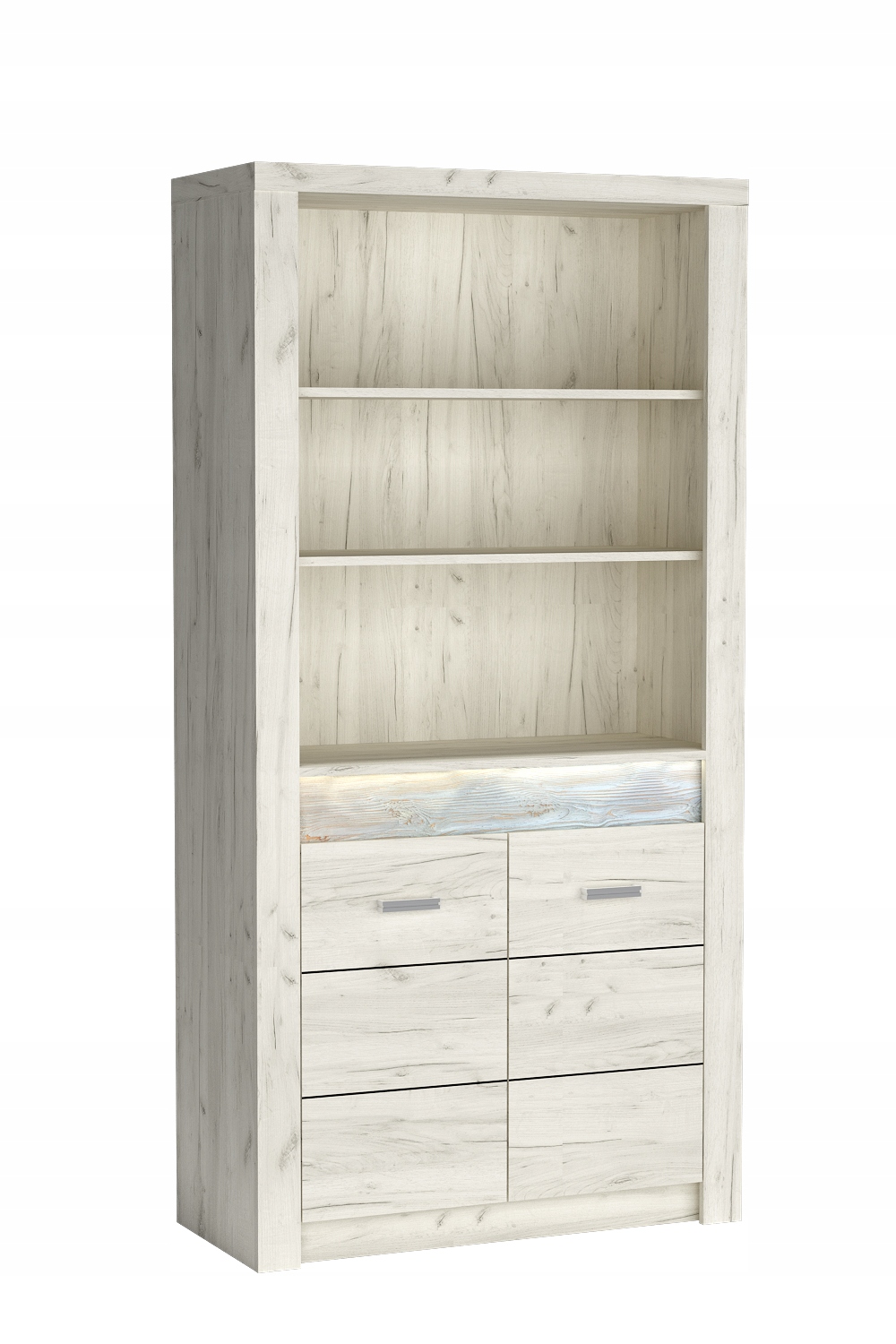 Klasický velký regál Velaro 96 cm Obývací pokoj Kancelář Police Kraft Bílá