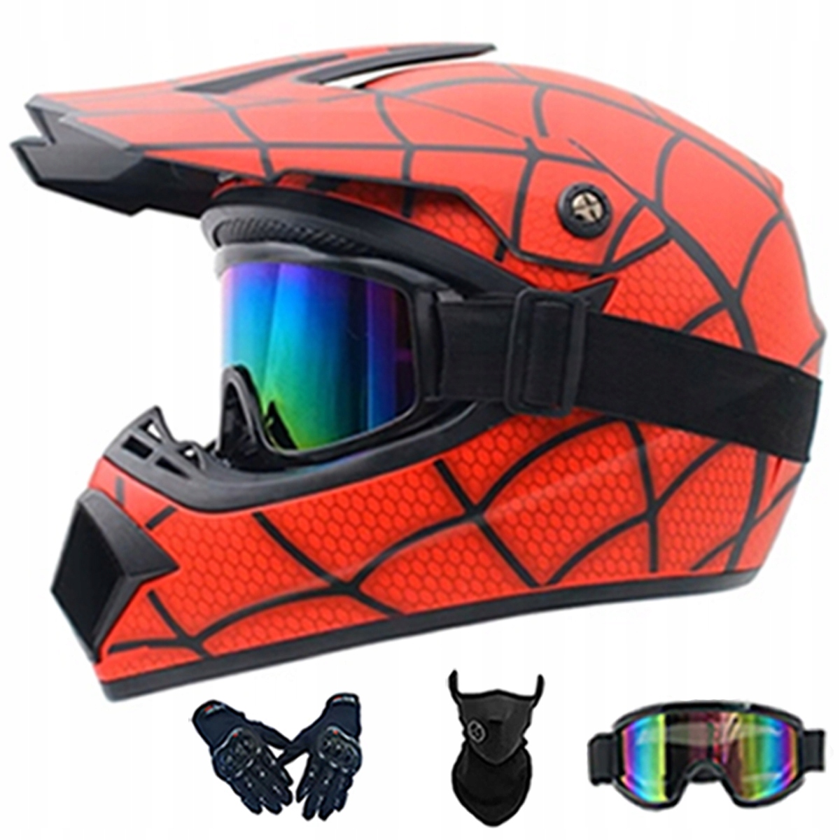 Motocyklová Přilba Lehká Enduro Quada Brýle Rukavice Maska XL