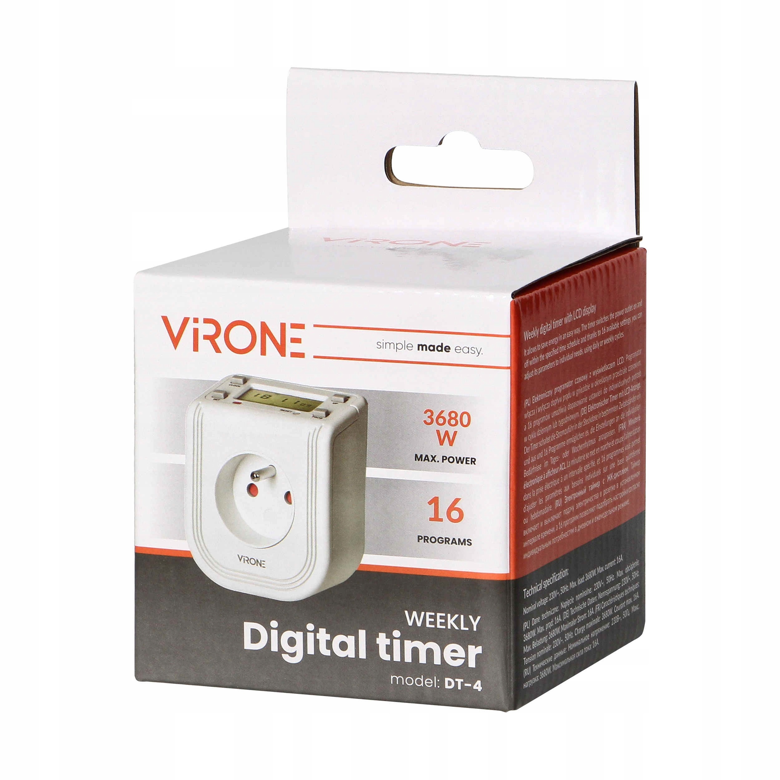 Elektroniczny programator czasowy górny wyśw. ORNO Marka Virone