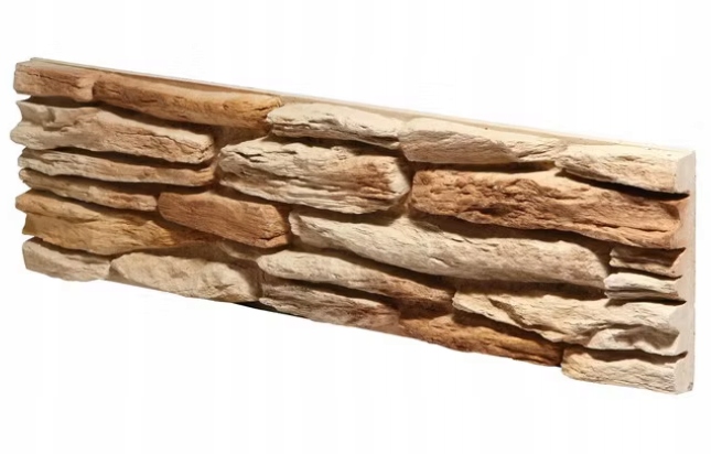 Nástěnný fasádní kámen 56×21 cm 0,5 m2 betonové dlaždice béžové, mrazuvzdorné