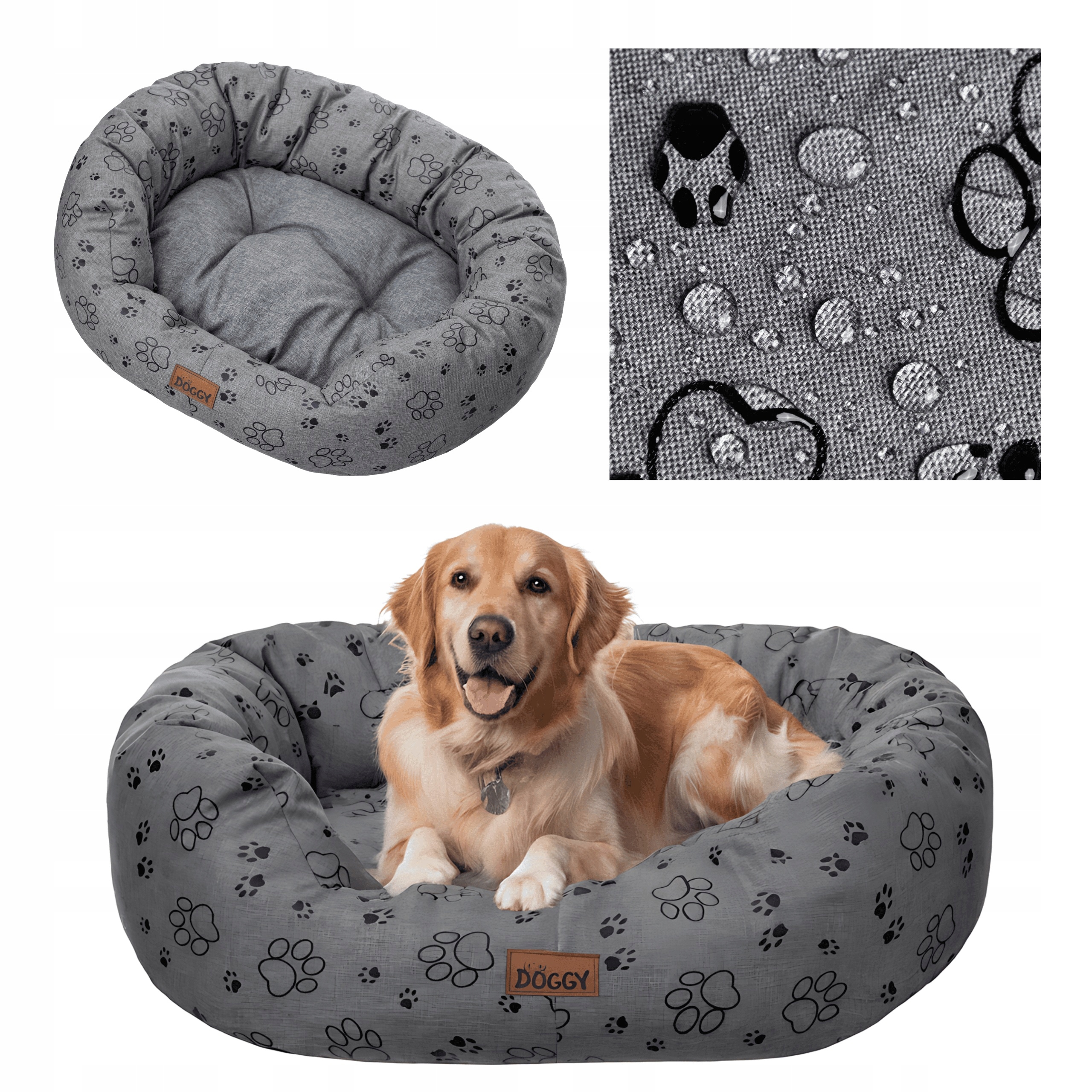 Levně Pelíšek pro velkého psa XXL Voděodolné Potah s matrací 114 x 94 cm