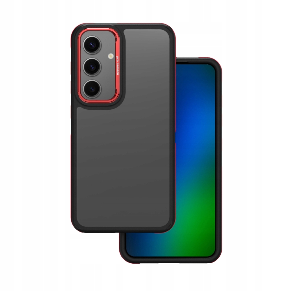 Nakładka Crystal Black do Samsung Galaxy S25 Plus czerwona Tfo