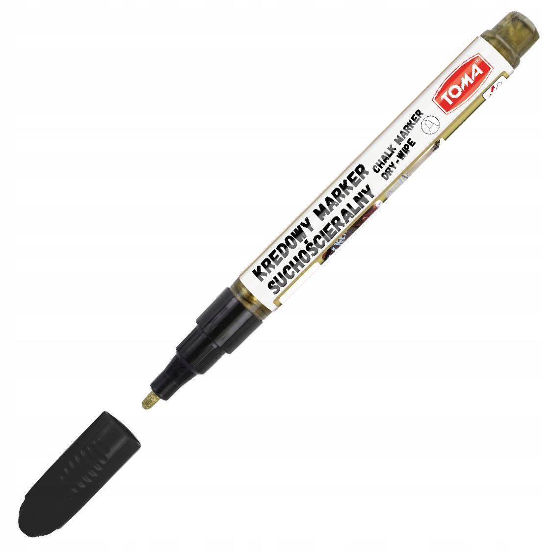 Marker kredowy cienki TOMA TO-297 ZŁOTY do szkła*