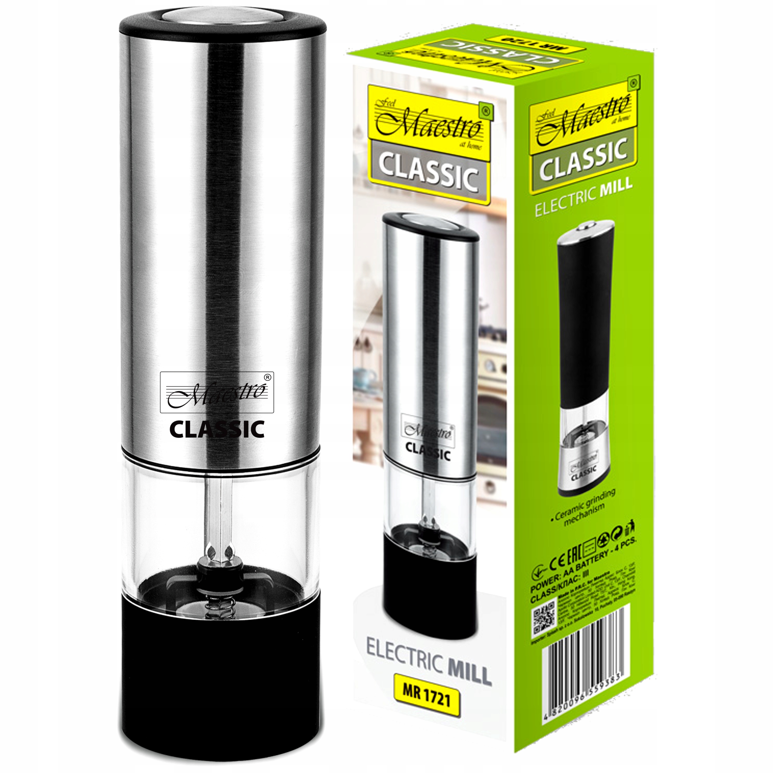 

Elektryczny Młynek Do Soli Pieprzu Stal Solidny