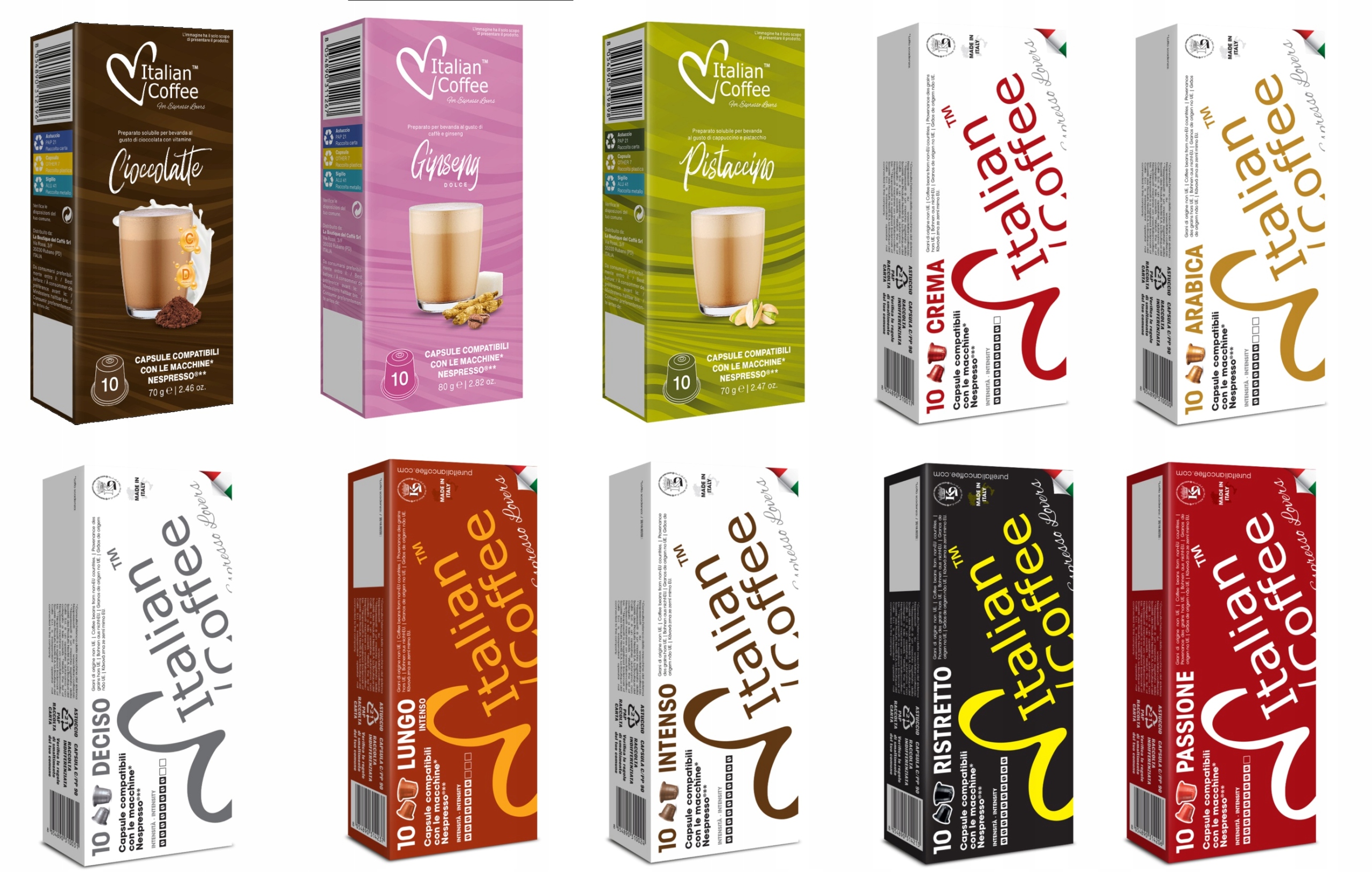 Włoskie Kapsułki do Nespresso aluminiowe 10 najlepszych smaków