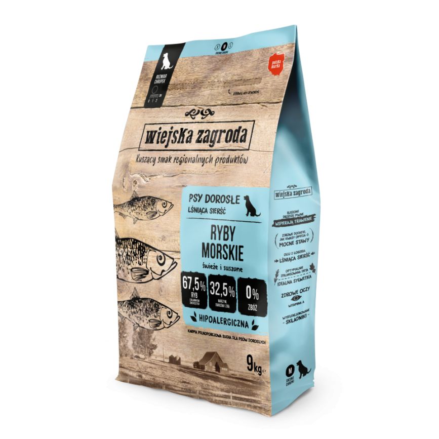 Wiejska Zagroda Karma sucha dla psa Ryby Łosoś Warzywa Średnie rasy M 9kg