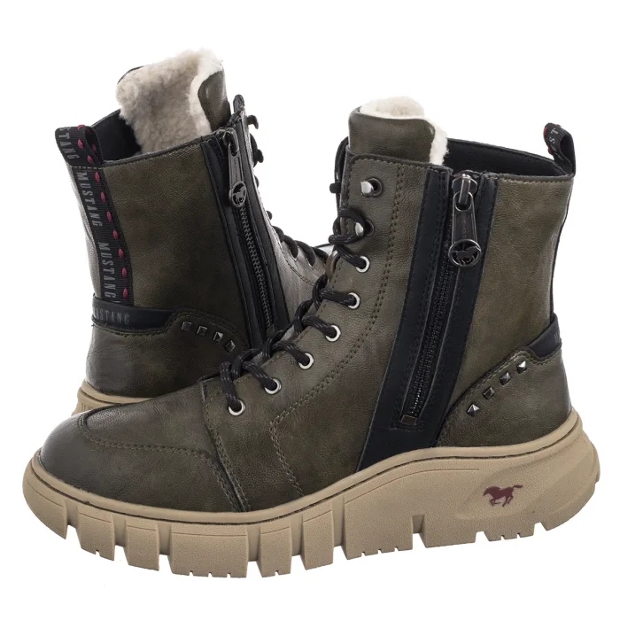 Dámské zimní boty Kotníkové Boty Obuv Mustang Military 1499-602-770 Zelená