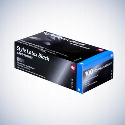 

Ampri Style Latex Black Rękawiczki Bezpudrowe M