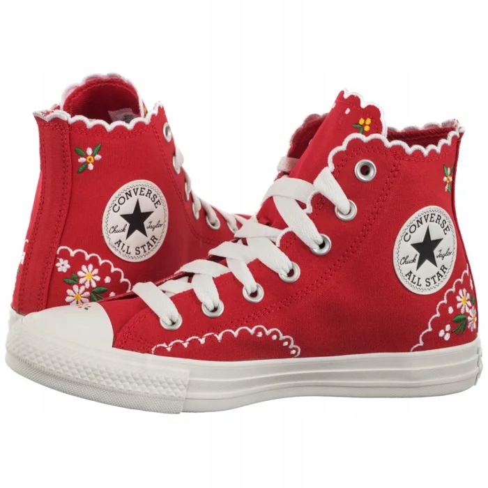 Dámské vysoké tenisky Converse Ctas Hi A13518C Červené květy